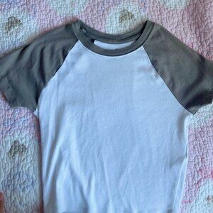 hollister white and brown short sleeve crew baby tee